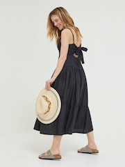 FatFace Black Linen Julien Midi Dress - Image 2 of 5