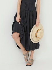 FatFace Black Linen Julien Midi Dress - Image 4 of 5