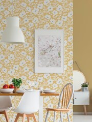 Urban Walls Grey Scandi Flower Wallpaper - Image 2 of 3