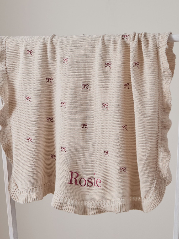 My 1st Years Personalised Bow Frill Blanket - Image 1 of 3 My 1st Years Personalised Bow Frill Blanket - Image 1 of 3