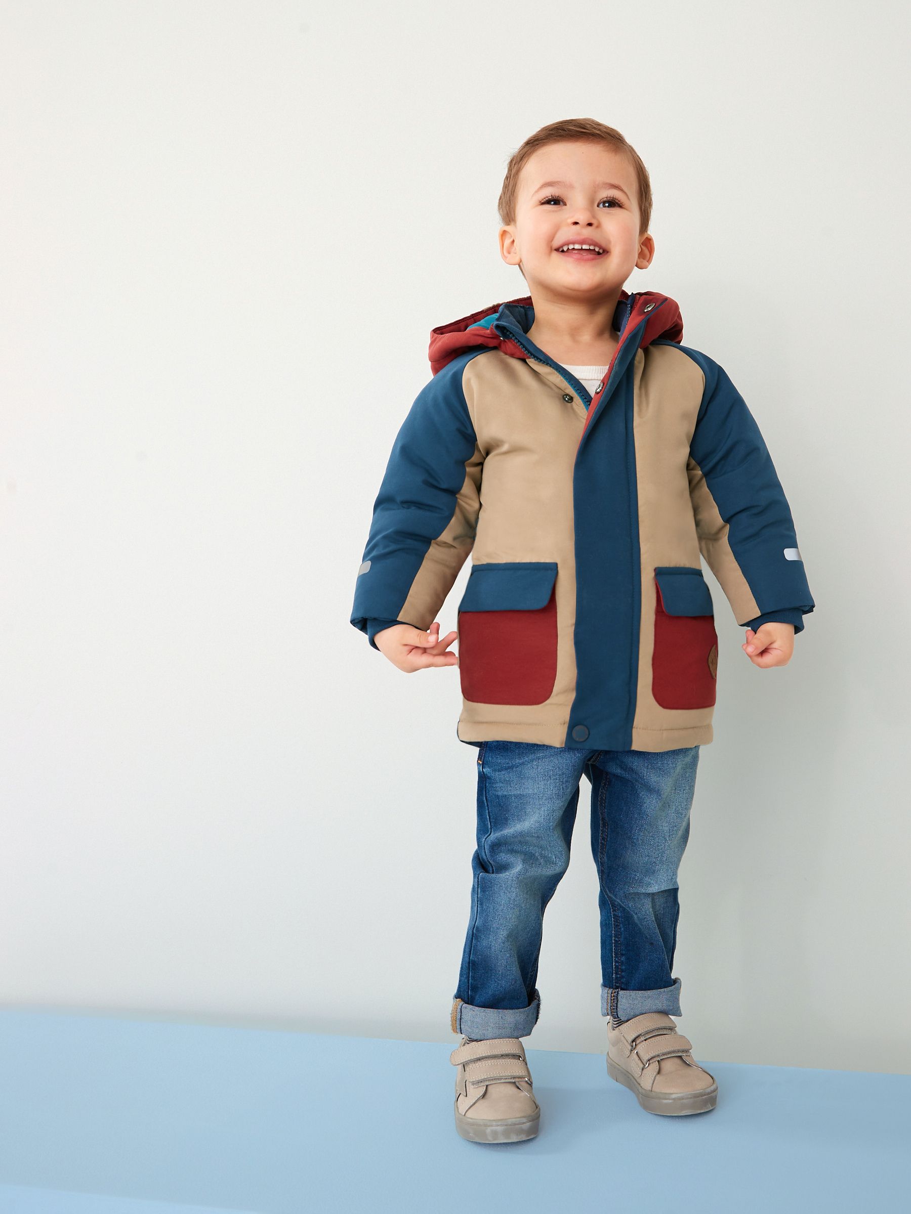 Buy Blue Colourblock Shower Resistant Parka Coat 3mths 7yrs from Next Luxembourg