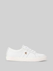 Lauren Ralph Lauren White Janson Logo Leather Trainers - Image 1 of 4