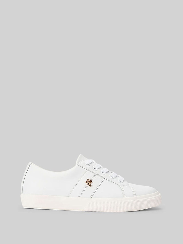 Lauren Ralph Lauren White Janson Logo Leather Trainers - Image 1 of 4