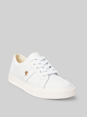 Lauren Ralph Lauren White Janson Logo Leather Trainers - Image 3 of 4