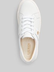 Lauren Ralph Lauren White Janson Logo Leather Trainers - Image 4 of 4