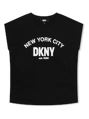 Черная футболка с короткими рукавами и логотипом DKNY - Image 1 of 3