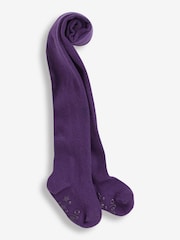 JoJo Maman Bébé Mulberry Cotton Rich Plain Tights - Image 2 of 3