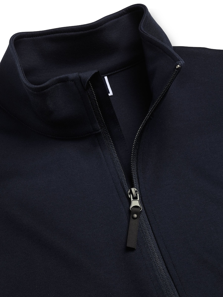 Charles Tyrwhitt Blue 100% Cotton Performance Long Sleeve Funnel Neck Jacket - Image 2 of 3