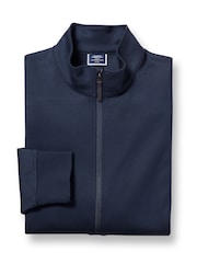 Charles Tyrwhitt Blue 100% Cotton Performance Long Sleeve Funnel Neck Jacket - Image 4 of 6