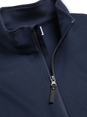 Charles Tyrwhitt Blue 100% Cotton Performance Long Sleeve Funnel Neck Jacket - Image 5 of 6