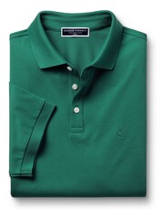 Charles Tyrwhitt GreenSmokey Olive Canvas Solid Short Sleeve Cotton Tyrwhitt Pique Polo Shirt - Image 3 of 5
