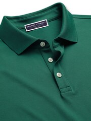 Charles Tyrwhitt GreenSmokey Olive Canvas Solid Short Sleeve Cotton Tyrwhitt Pique Polo Shirt - Image 4 of 5