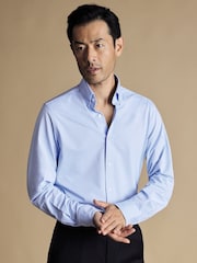 Charles Tyrwhitt Blue Four Way Stretch Button Down Jersey Shirt - Image 1 of 5