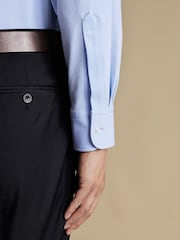 Charles Tyrwhitt Blue Four Way Stretch Button Down Jersey Shirt - Image 3 of 5