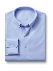 Charles Tyrwhitt Blue Four Way Stretch Button Down Jersey Shirt - Image 4 of 5