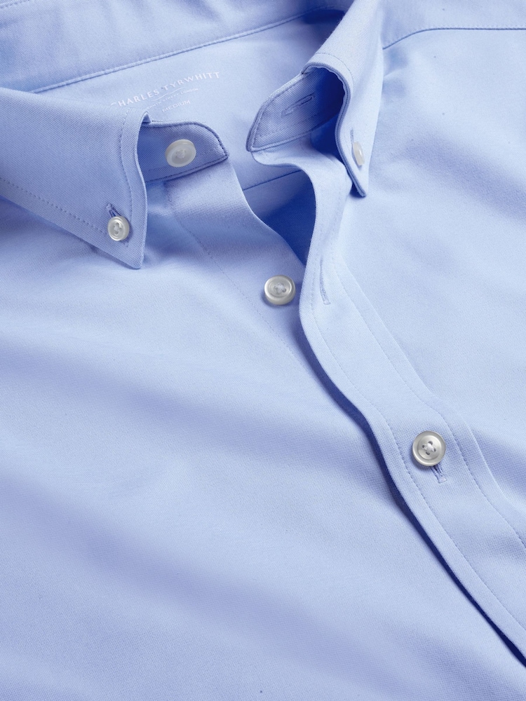 Charles Tyrwhitt Blue Four Way Stretch Button Down Jersey Shirt - Image 5 of 5
