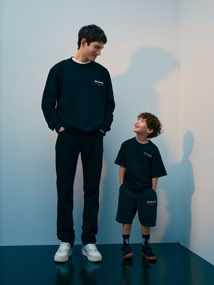 AllSaints Black Underground Crew Neck Jumper - Image 1 of 8