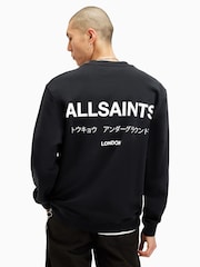 AllSaints Black Underground Crew Neck Jumper - Image 2 of 8