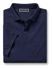 Charles Tyrwhitt Blue Solid Short Sleeve Cotton Tyrwhitt Pique Polo Shirt - Image 3 of 5