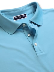 أزرق فاتح - قميص بولو بيكيه قطن سادة بكم قصير Tyrwhitt من Charles Tyrwhitt - صورة 4 من 5