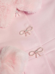 Monsoon Pink Isabella Faux Fur Collar Coat - Image 2 of 2