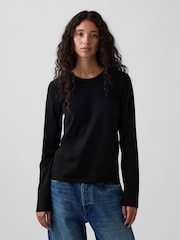 Negro - Gap Vintage Soft Long Sleeve T-Shirt - Imagen 1 de 3