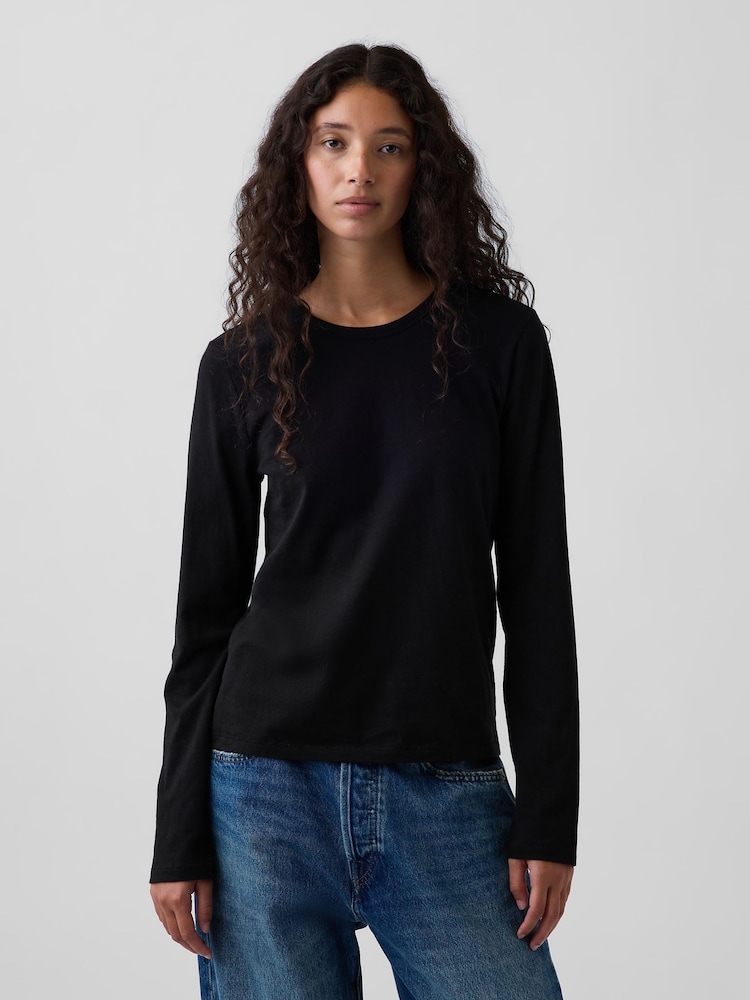 Negro - Gap Vintage Soft Long Sleeve T-Shirt - Imagen 1 de 3