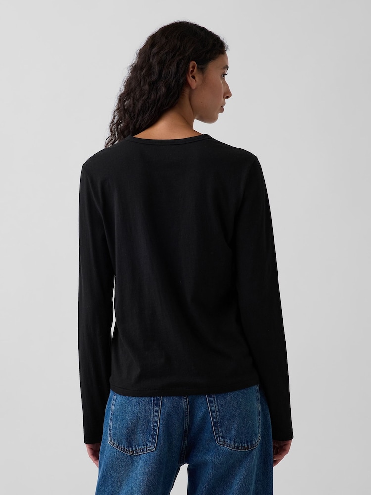 Negro - Gap Vintage Soft Long Sleeve T-Shirt - Imagen 2 de 3