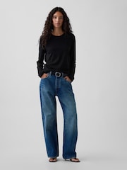 Negro - Gap Vintage Soft Long Sleeve T-Shirt - Imagen 3 de 3