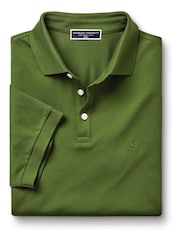 Dunkelgrün - Charles Tyrwhitt Kurzärmeliges Polo-Shirt aus Baumwollpikee, Uni - Bild 3 von 5