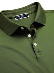 Dunkelgrün - Charles Tyrwhitt Kurzärmeliges Polo-Shirt aus Baumwollpikee, Uni - Bild 4 von 5