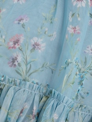 Monsoon Blue Naina Floral Mesh Party Dress - Image 4 of 4