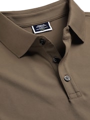 Charles Tyrwhitt Brown Solid Short Sleeve Cotton Tyrwhitt Pique Polo Shirt - Image 4 of 5