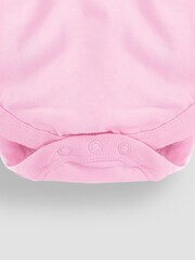 JoJo Maman Bébé Pink Plain Long Sleeve Peter Pan Bodysuit - Image 2 of 3