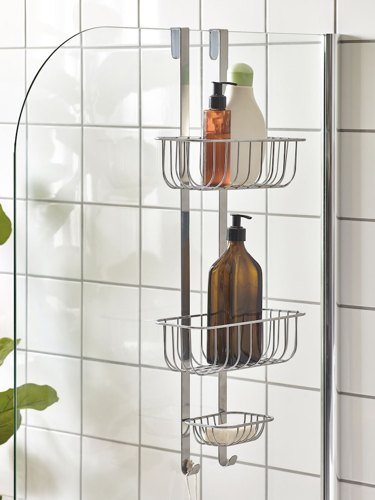 Silver Bronx Over Door Shower Caddy - Image 1 of 3