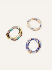Accessorize Blue Chunky Bead Bracelets 9 Pack - Image 1 of 1
