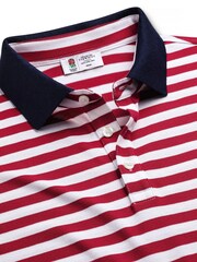 Charles Tyrwhitt Red Stripe Short Sleeve Pique Polo Shirt - Image 4 of 5