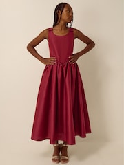 Monsoon Red Ohio Taffeta Prom Dress - Image 1 of 4