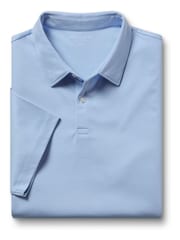 Charles Tyrwhitt Blue Plain 100% Cotton Short Sleeve Jersey Polo Shirt - Image 3 of 5