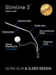 Daylight Company Silver Slimline 3 Clamp-on Table Task Lamp - Image 4 of 5