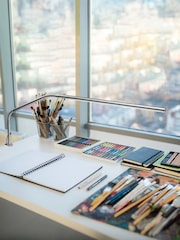 Daylight Company Silver Slimline 3 Clamp-on Table Task Lamp - Image 5 of 5