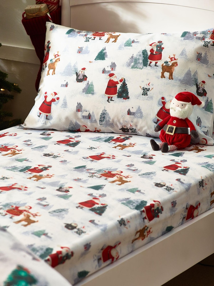 Santa and Presents All Over Print Fitted Sheet and Pillowcase Set - Slika 1 iz 2