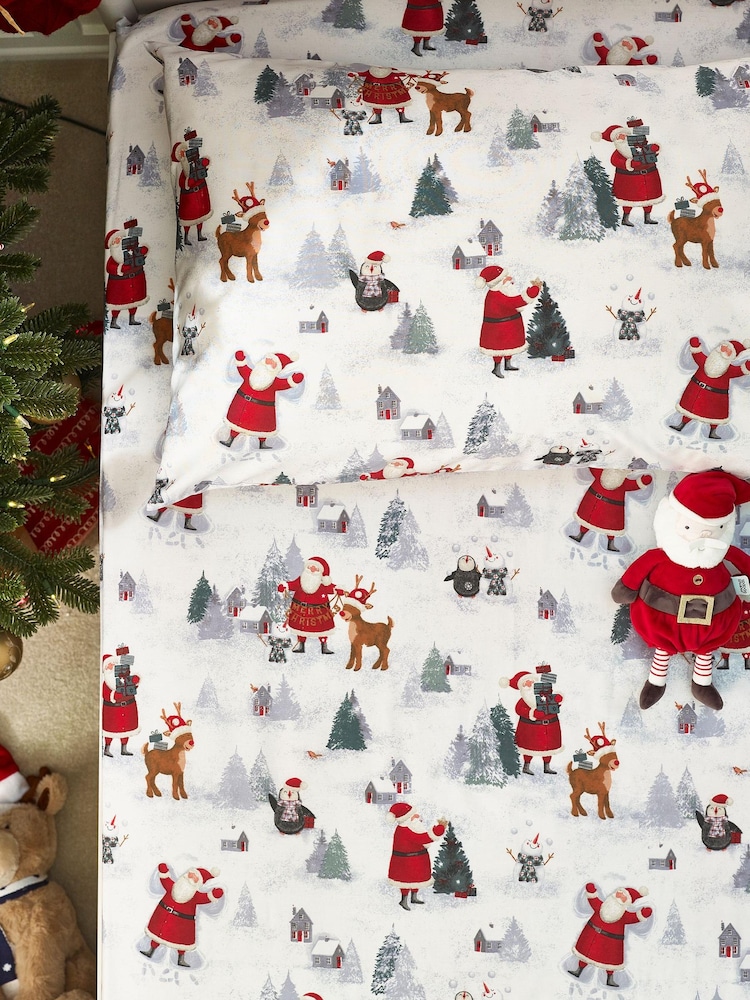 Santa and Presents All Over Print Fitted Sheet and Pillowcase Set - Slika 2 iz 2