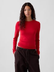 Gap Red Modern Long Sleeve T-Shirt - Image 1 of 3