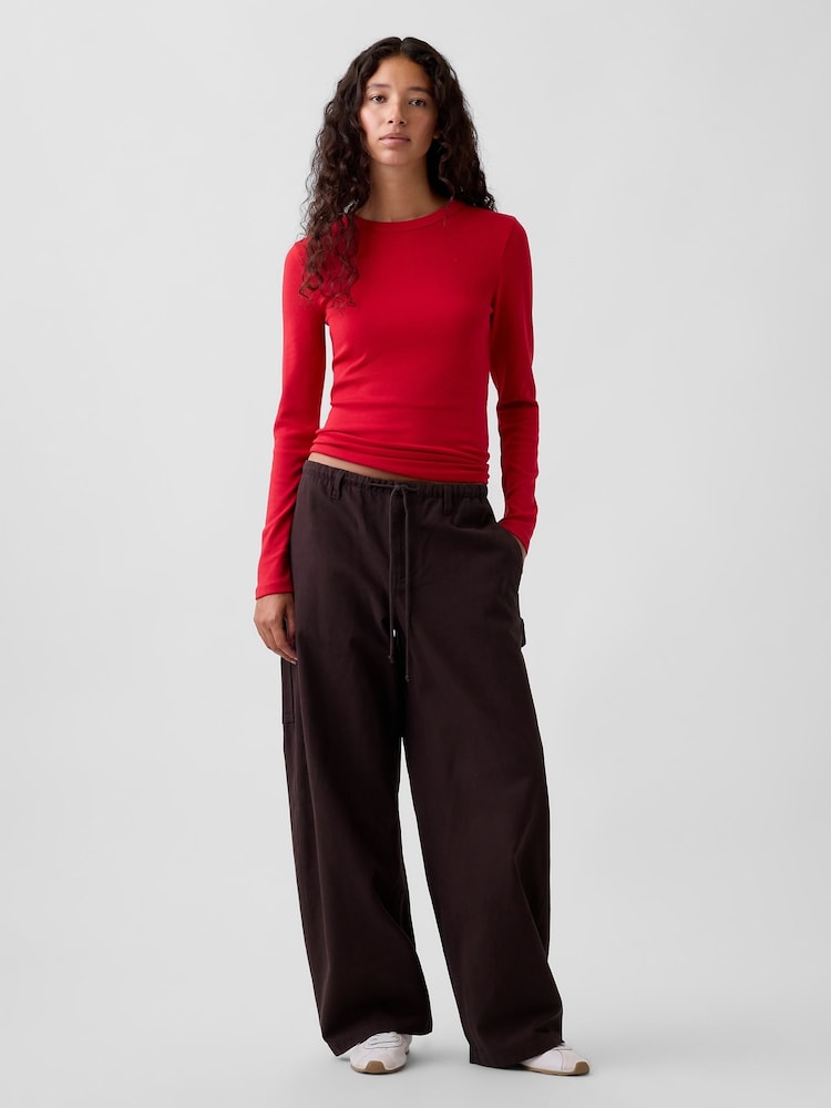 Gap Red Modern Long Sleeve T-Shirt - Image 3 of 3 Gap Red Modern Long Sleeve T-Shirt - Image 3 of 3