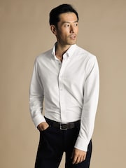 Charles Tyrwhitt White Four Way Stretch Button Down Jersey Shirt - Image 1 of 6