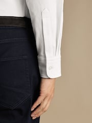 Charles Tyrwhitt White Four Way Stretch Button Down Jersey Shirt - Image 3 of 6