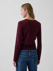 Rojo burdeos - Gap Vintage Soft Long Sleeve T-Shirt - Imagen 2 de 3