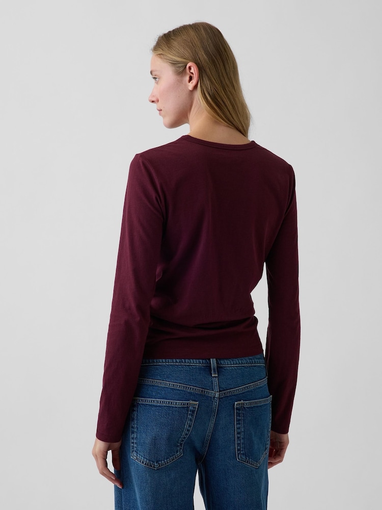 Rojo burdeos - Gap Vintage Soft Long Sleeve T-Shirt - Imagen 2 de 3