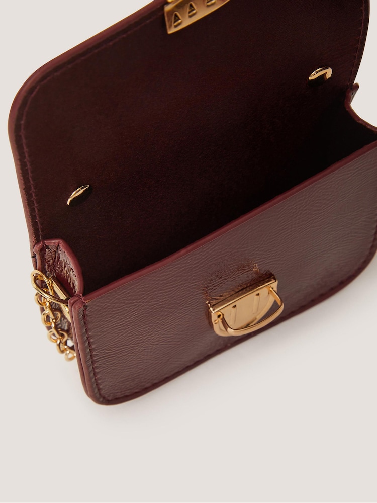 Monsoon Red Mini Patent Satchel Bag & Hair Clips Set - Image 2 of 2